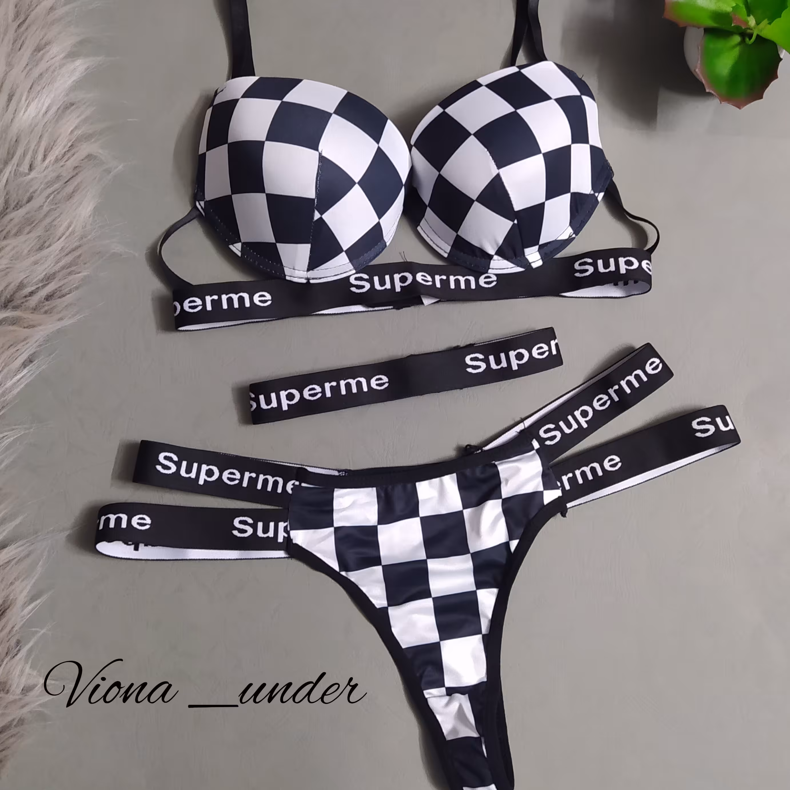 ست ابری شطرنجی مشکی