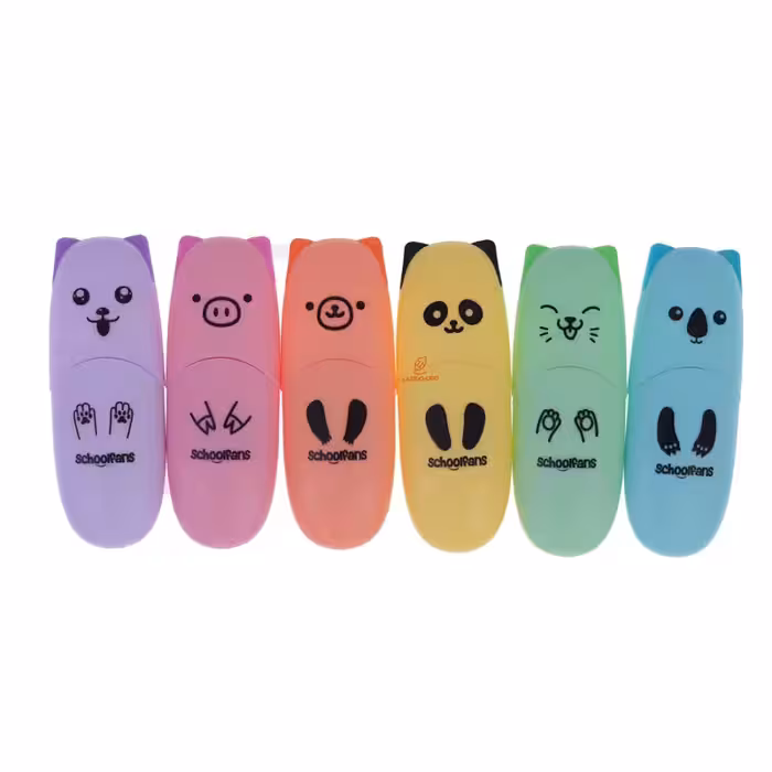 ماژیک علامت گذار مینی طرح حیوانات 6 رنگ پاستلی اسکول فنس 92314