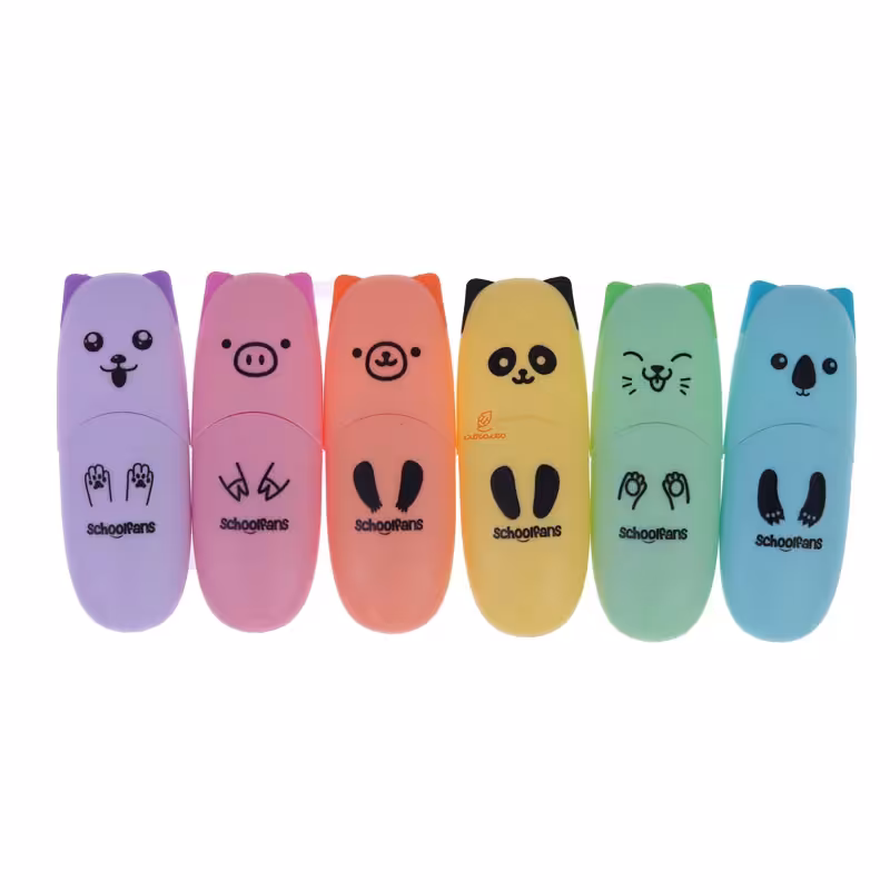 ماژیک علامت گذار مینی طرح حیوانات 6 رنگ پاستلی اسکول فنس 92314