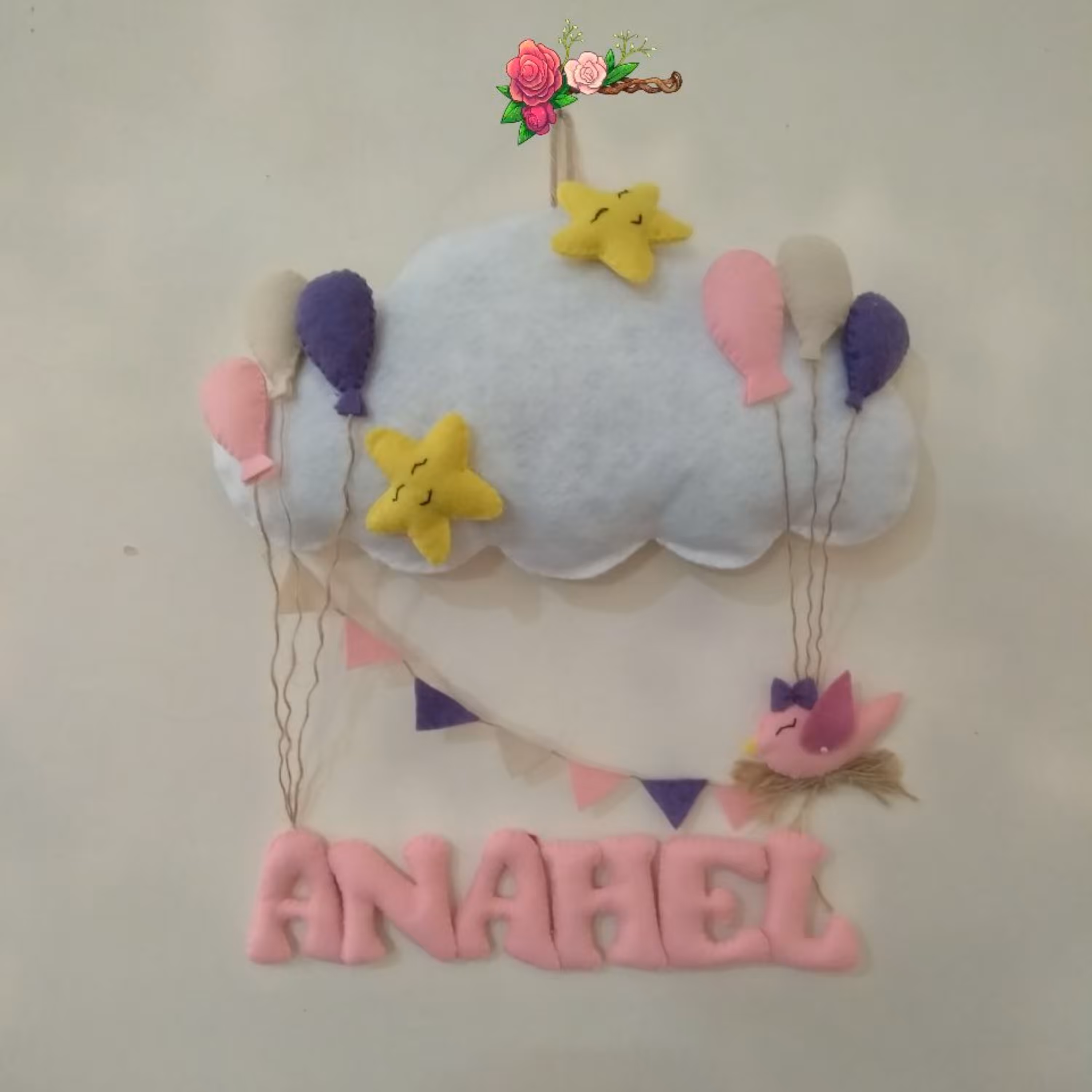 آویز نمدی طرح ابر