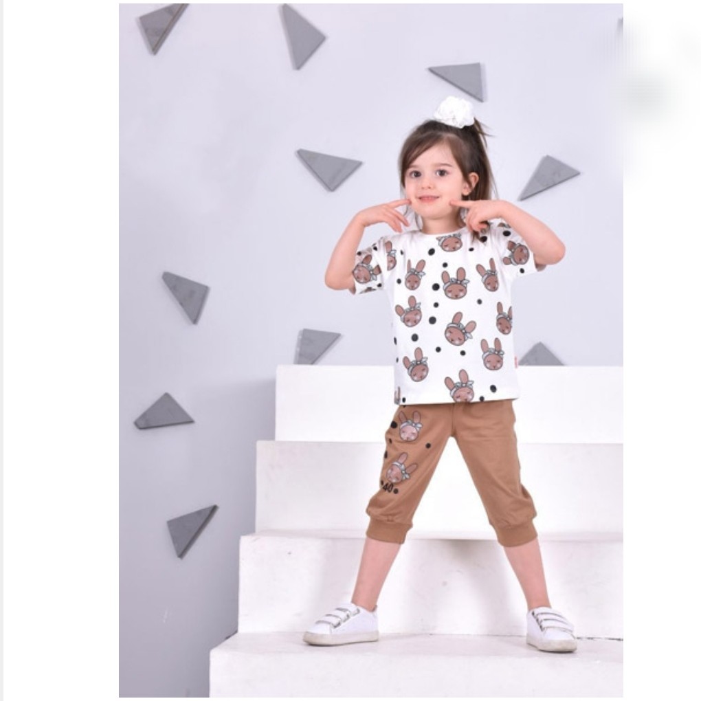 تیشرت و شلوارک دخترانه سایز 40 طرح خرگوش