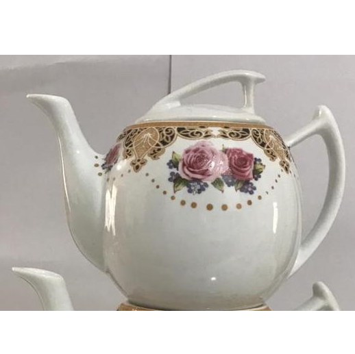 قوری چینی مدل تندیس طرح ارکید اندازه کوچک-3کوپ( از تولید به مصرف)