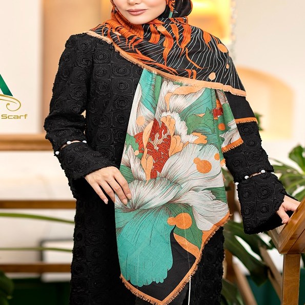 روسری سوپر نخ طرحدار کد 340