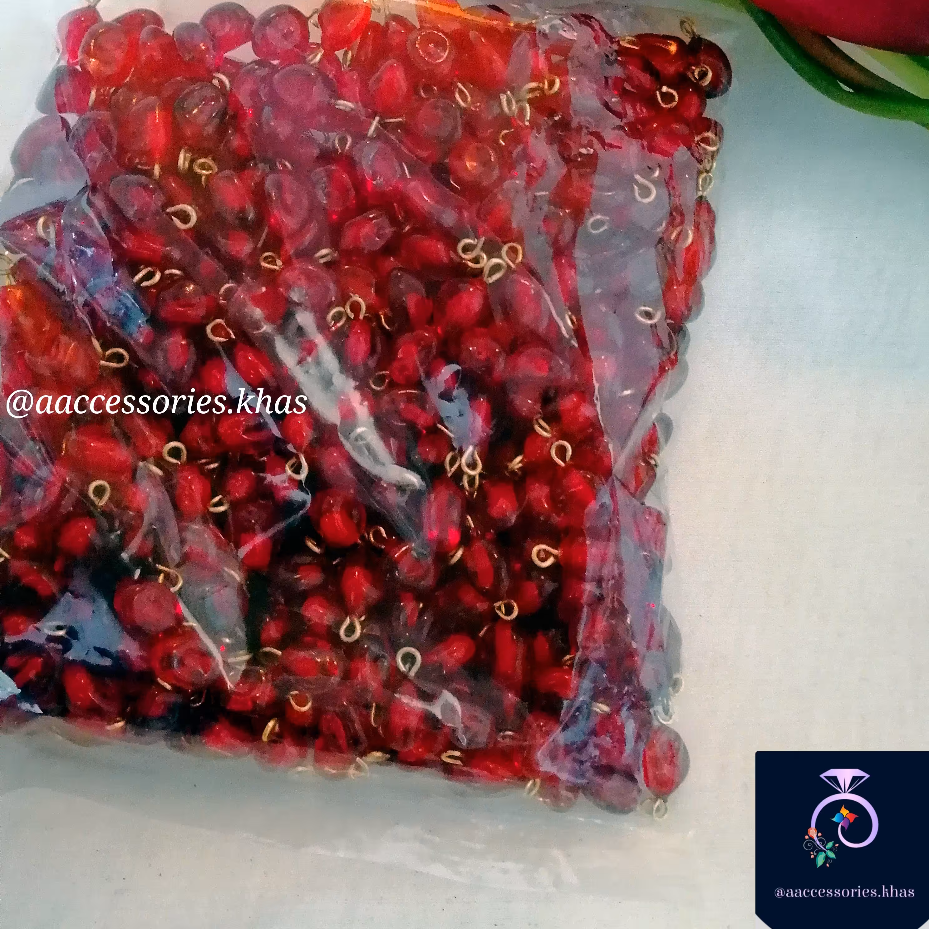 دونه انار دانه‌ انار یلدا جنس چسب حرارتی میخ برنج بسته 100 تایی دست ساز