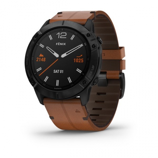 ساعت هوشمند گارمین مدل Fenix 6X Pro and Sapphire با بند چرمی