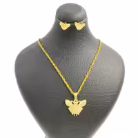 نیم ست طرح پروانه استیل رنگ ثابت ضد حساسیت  طراحی زیبا 