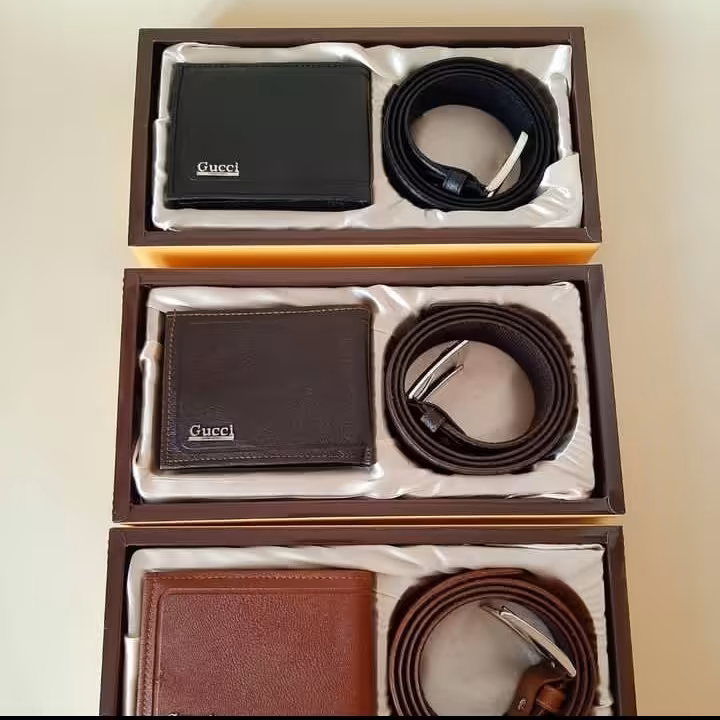 ست کیف پول  و کمربند چرم