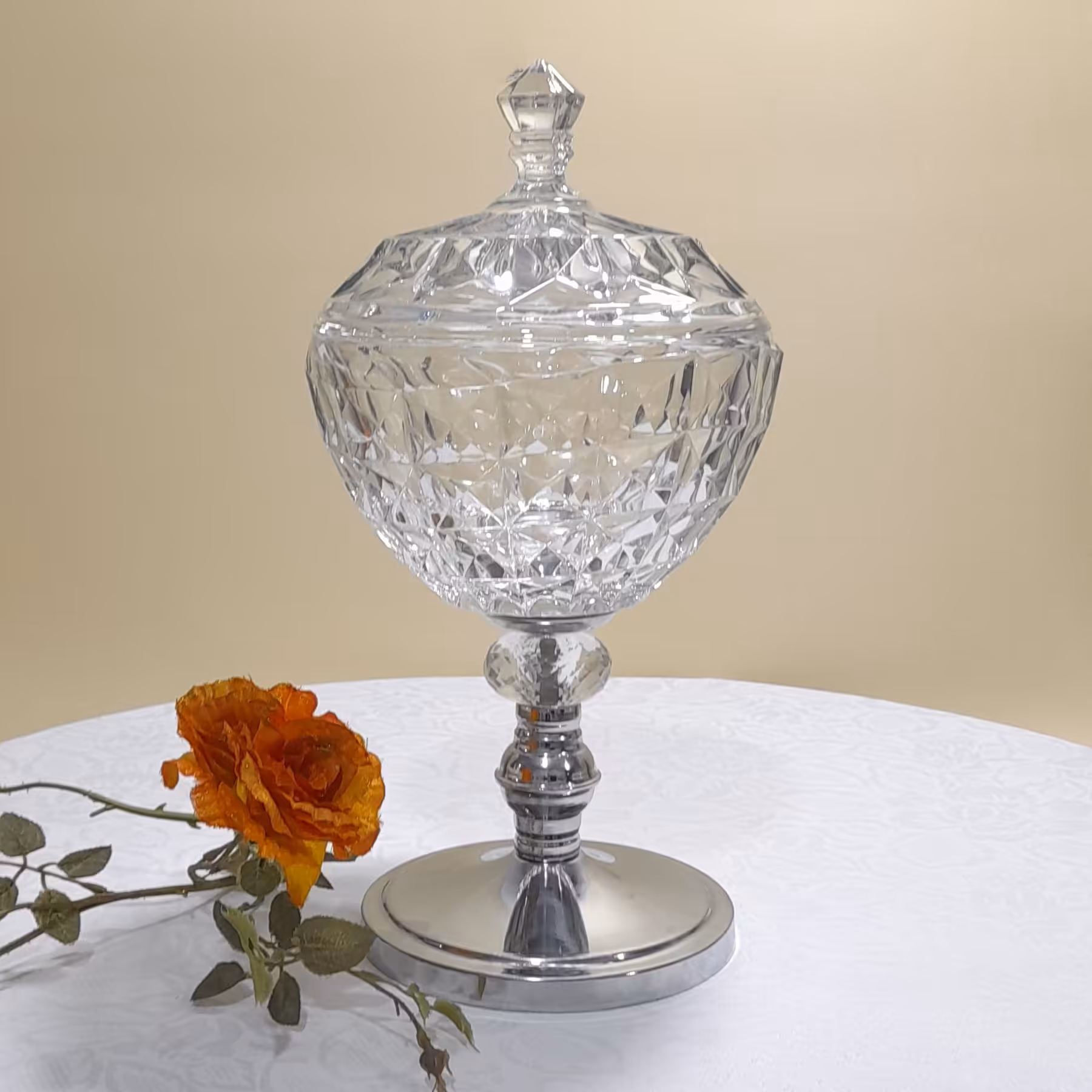 شکلات خوری کریستال پایه دار 