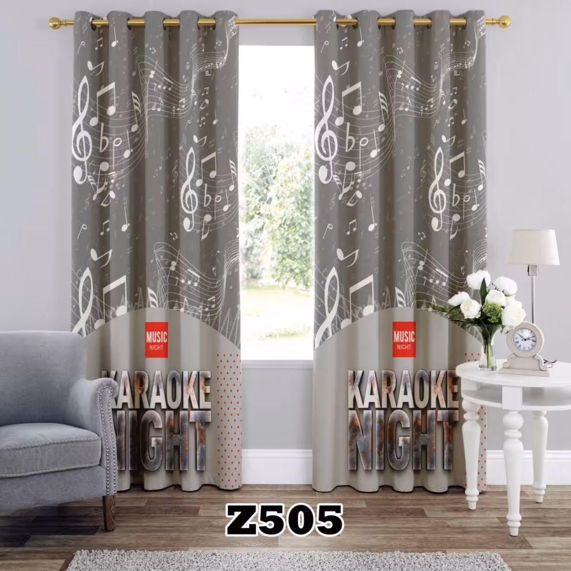 یک عدد پنل پرده اماده طرح موسیقی z505