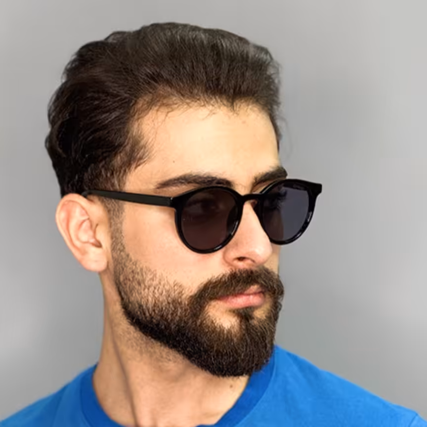 عینک آفتابی اورجینال مردانه مشکی گرد جنتل مانستر

