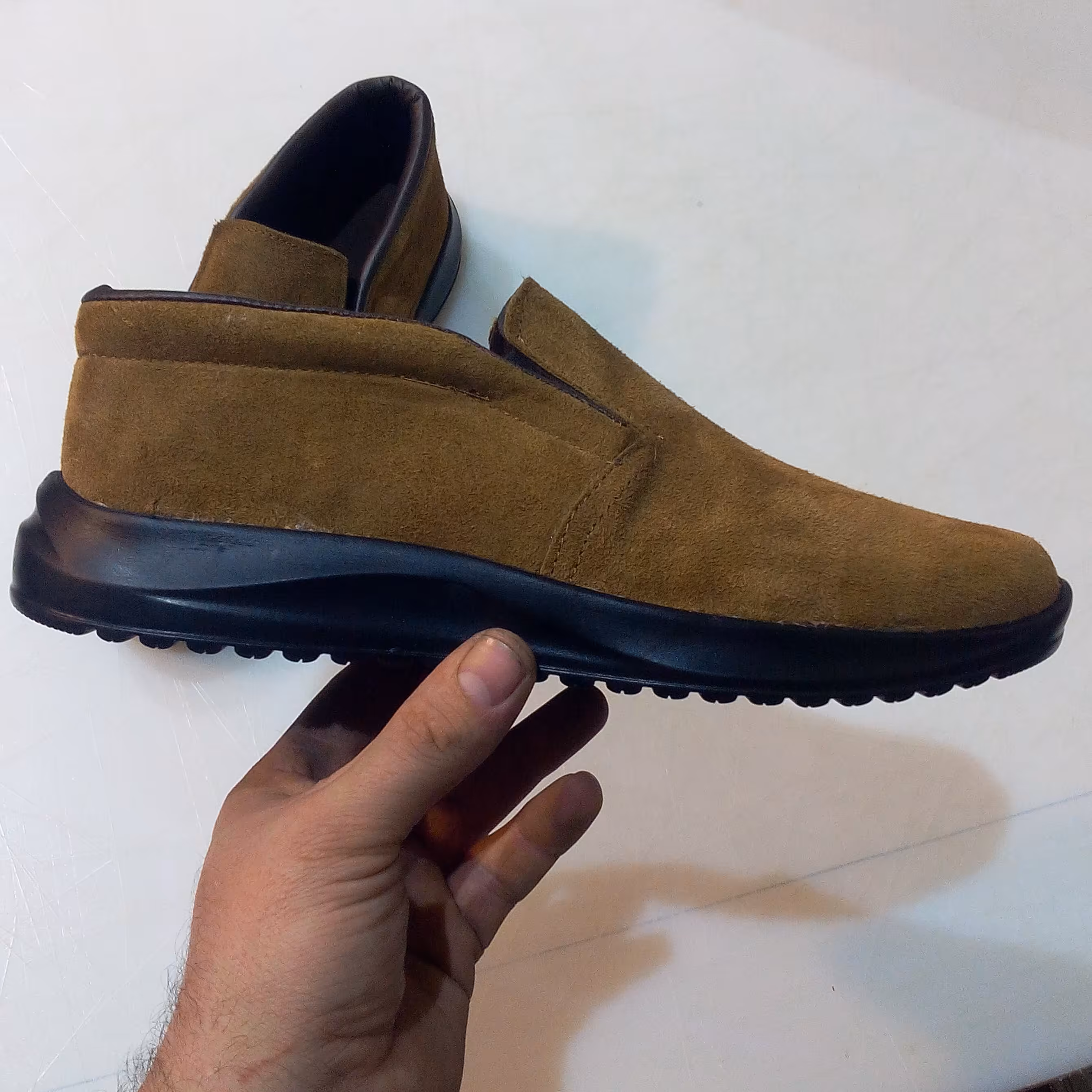 کفش چرم راحتی مردانه قهوه ای مدل A