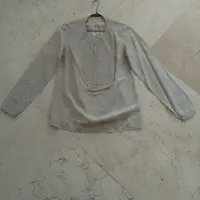 شومیز  بلوز بلیز نخی طوسی کرم توسی منجوق دوزی مونجوق آستین بلند خارجی زنانه دخترانه مجلسی