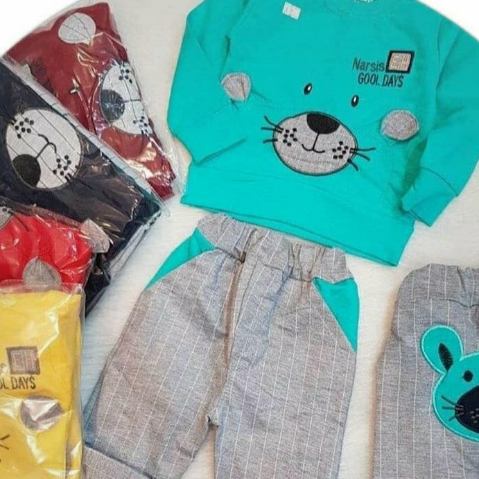 حراج ست بلوزشلوار ست دخترانه و پسرانه سایز 40 زرشکی