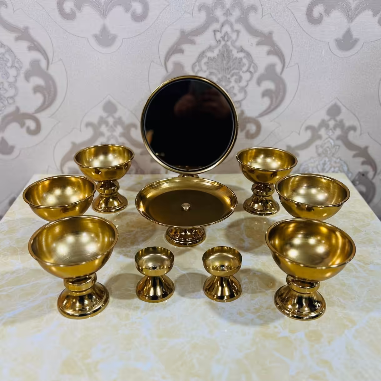 هفت سین کاسه بزرگ طلایی ابکاری درجه یک فورتیک 