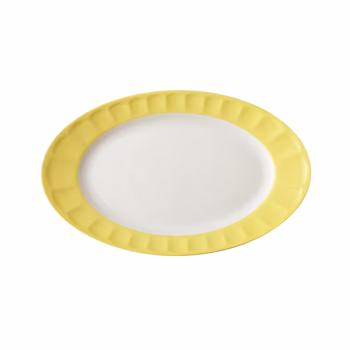 دیس بیضی 42 سانتیمتری پاستل لیمویی