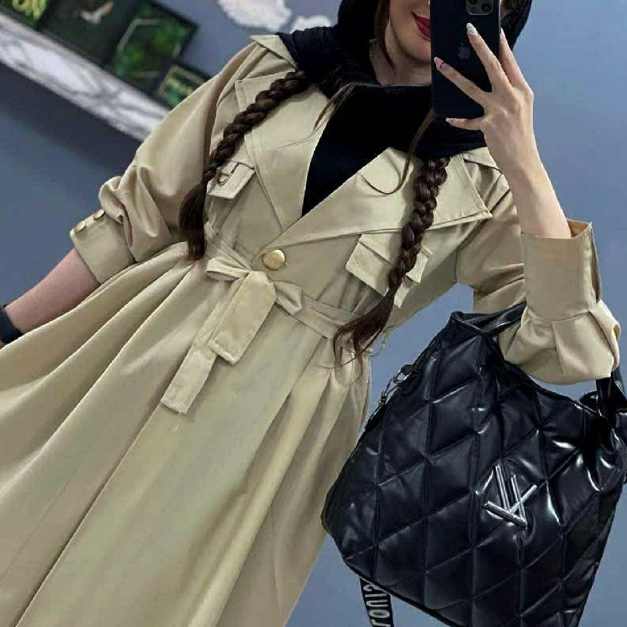 مانتو بلند سوپر داکرون وارداتی مدل کاتیا رنگبتدی سایزبندی ارسال رایگان