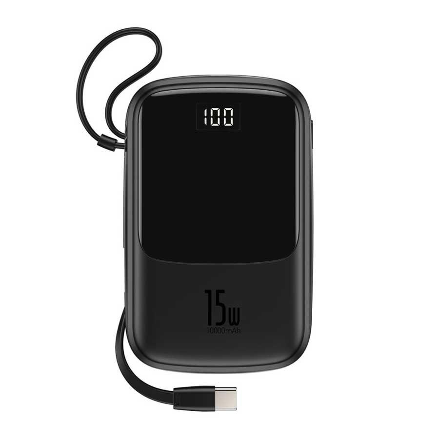 قیمت و خرید پاوربانک بیسوس 15W Qpow PPQD-A ظرفیت 10000mAH همراه کابل متصل Type-C | یاس ارتباط