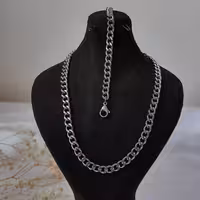 ست دستبند و گردنبند کارتیر استیل تراش رنگ ثابت مردانه و زنانه(ارسال رایگان)