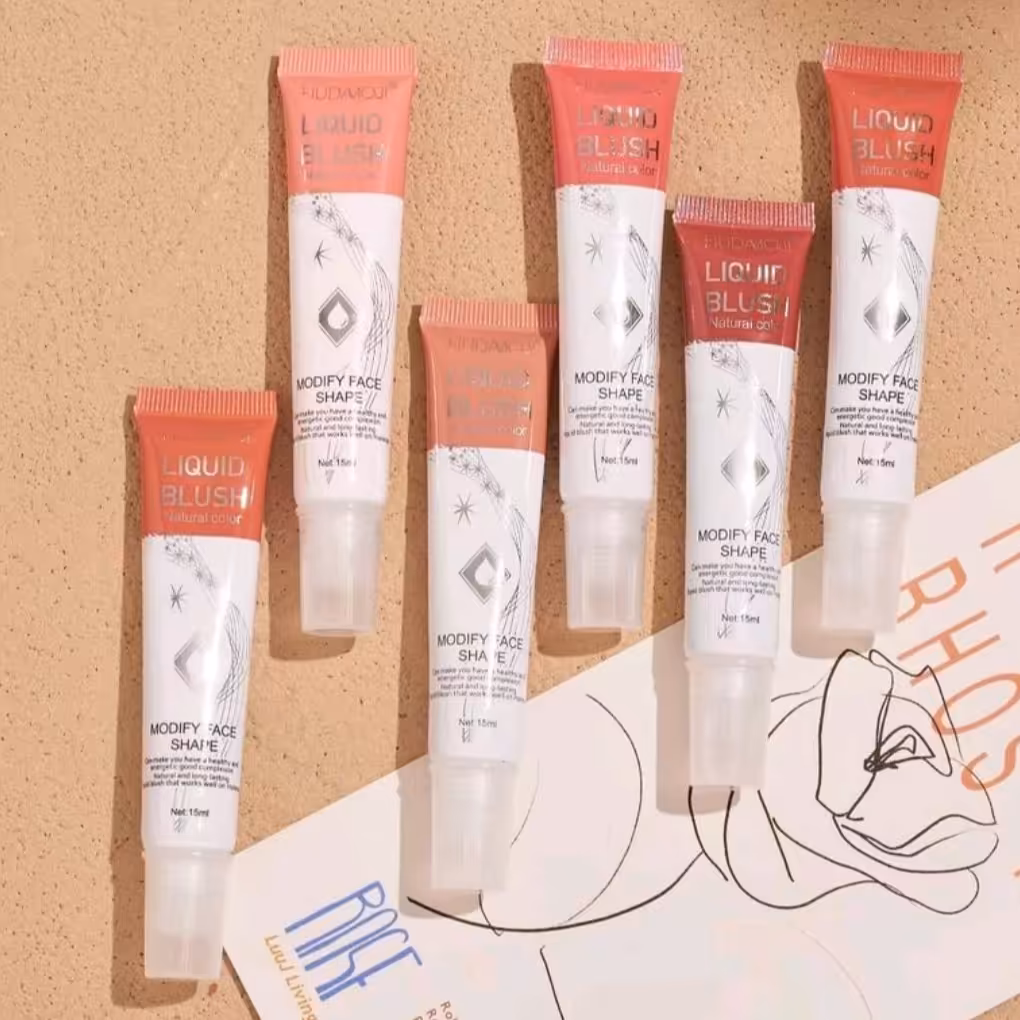 رژگونه مایع رنگ صورتی روشن اسلاید اخر رنگ مورد نظر مشخص شده