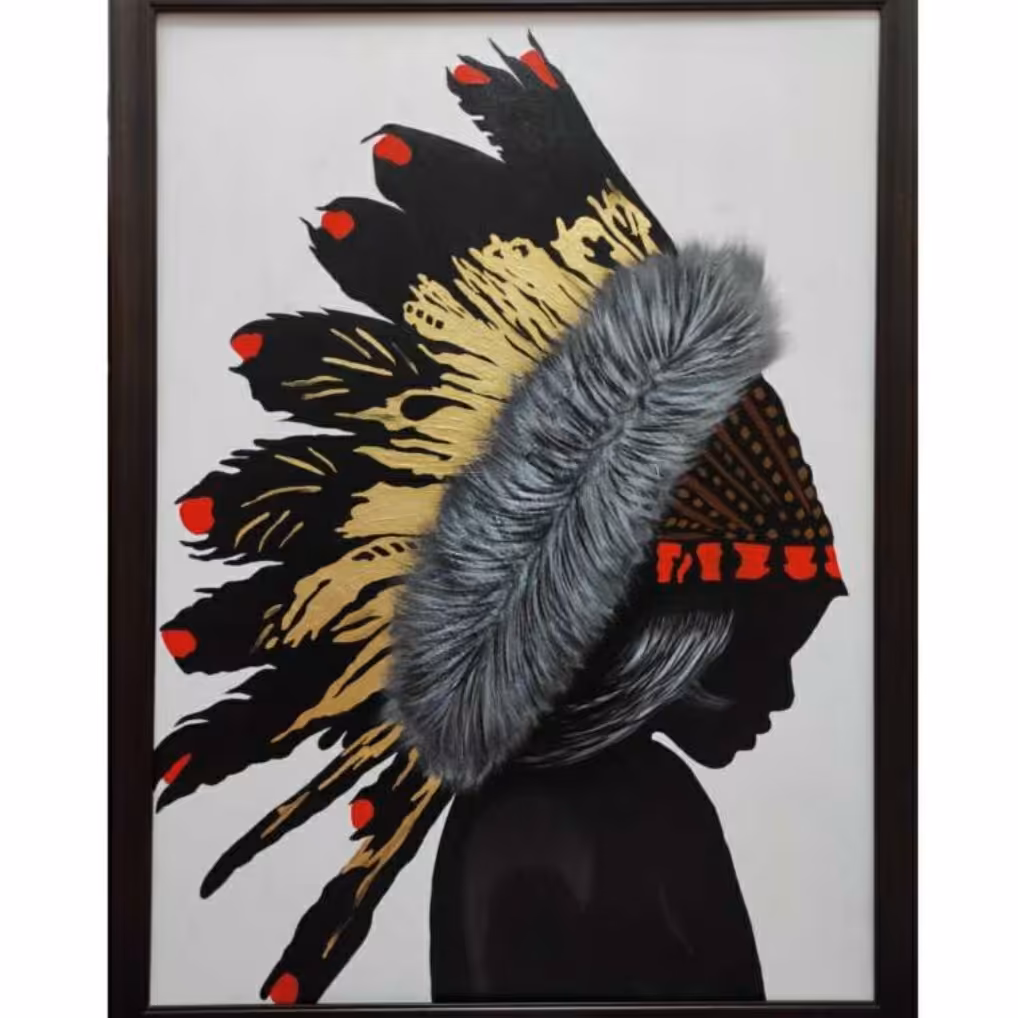 نقاشی رنگ و روغن طرح سرخپوست