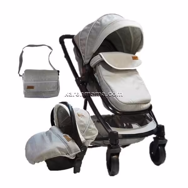 سرویس کالسکه بیبی فور لایف baby4life مدل uk یوکا نقره ای