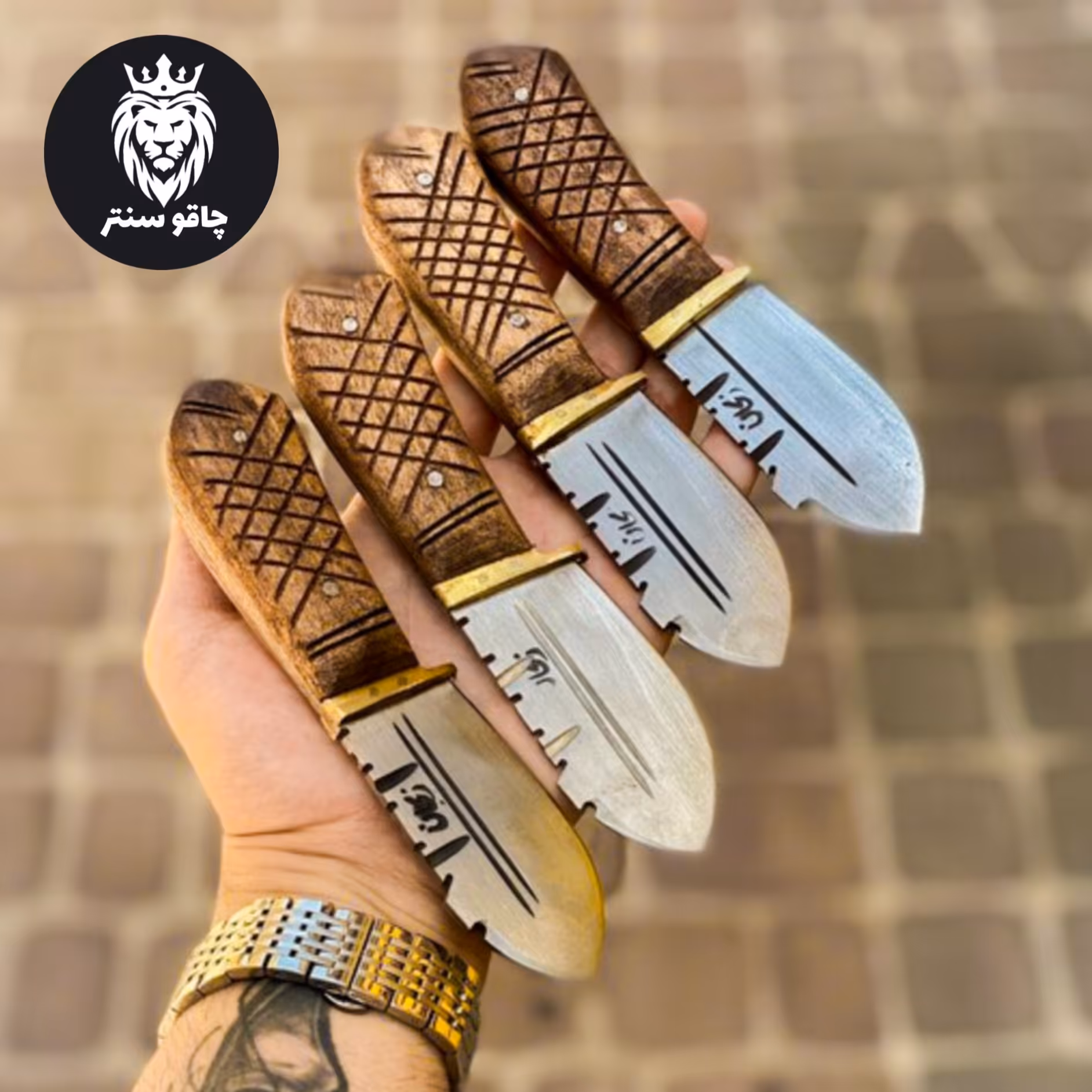 چاقو ، چاقوی بادامی  ، چاقوی سلاخی چاقو ی پوست کنی ،  دسته چوبی ، 