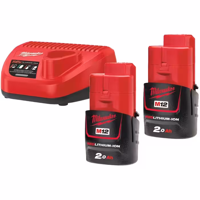 کیت باتری و شارژر 12 ولت 2 آمپر میلواکی مدل M12NRG-202