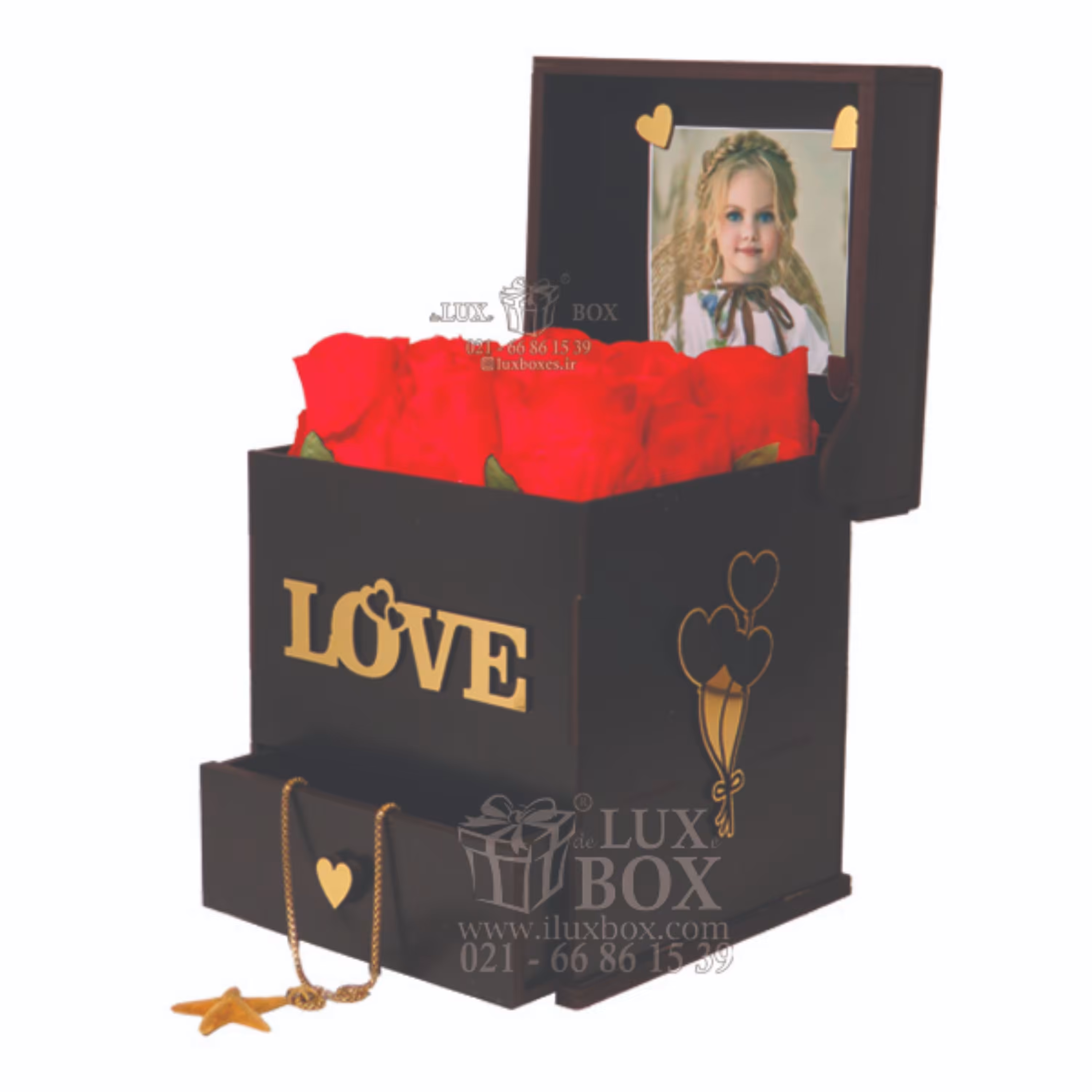 جعبه کادو   جعبه چوبی لوکس باکس مدل سورپرایز کد LB200