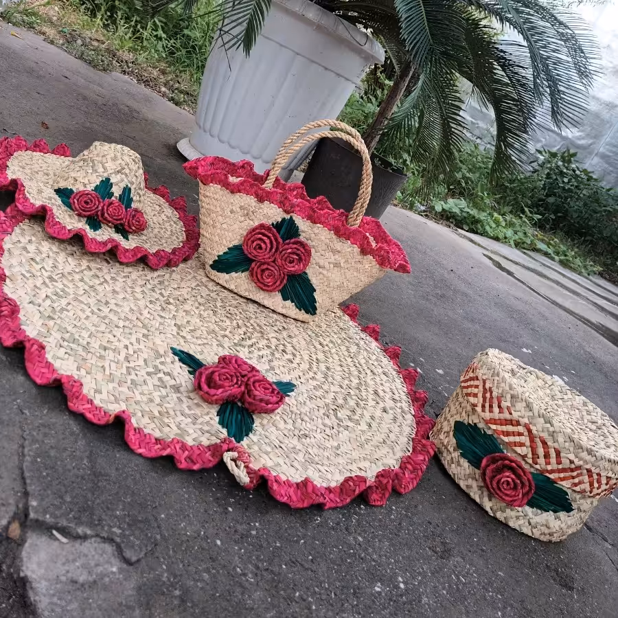 ست حصیری 4 تیکه جذااب مخصوص خاص پسندا 