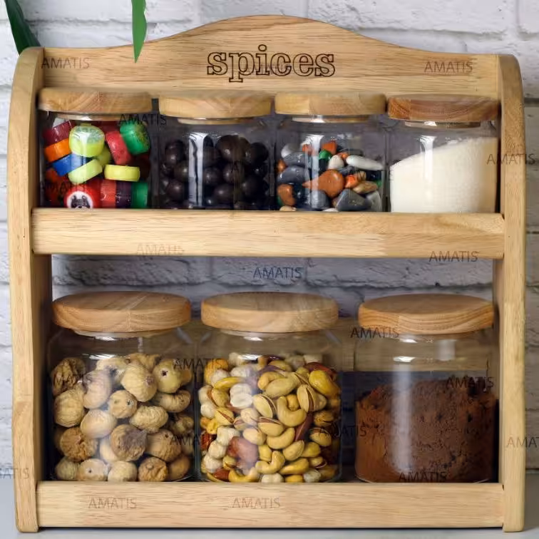 سرویس هفت پارچه پاسماوری چوب و پیرکس