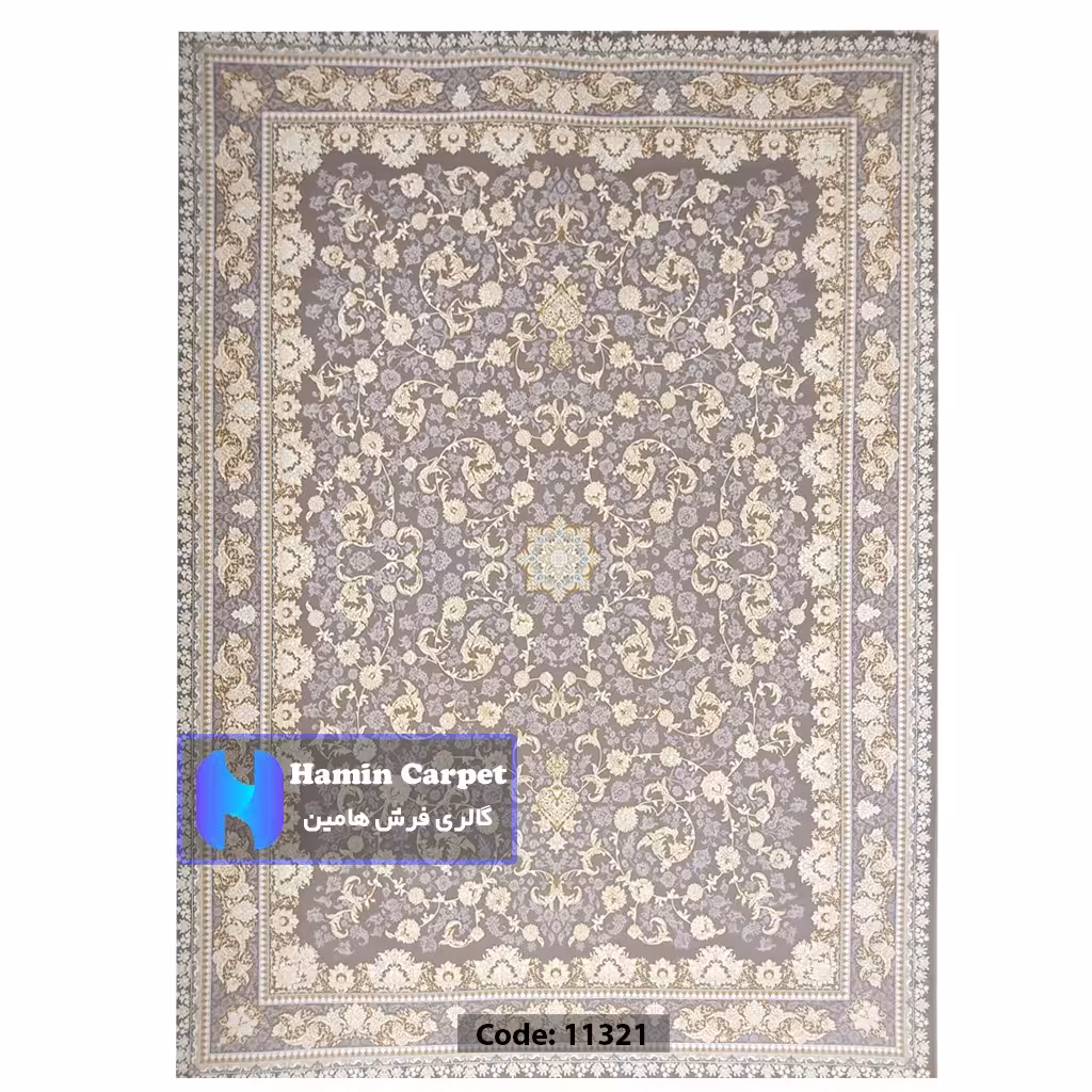 فرش 9 متری 1200 شانه تراکم 3600  نخ اکلریک گل برجسته کد AR11321