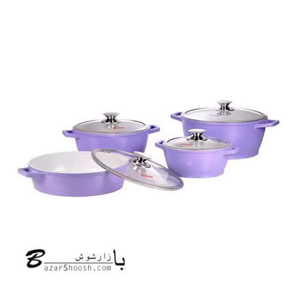 سرویس 8پارچه قابلمه رنگی کف سرامیک کاندید
