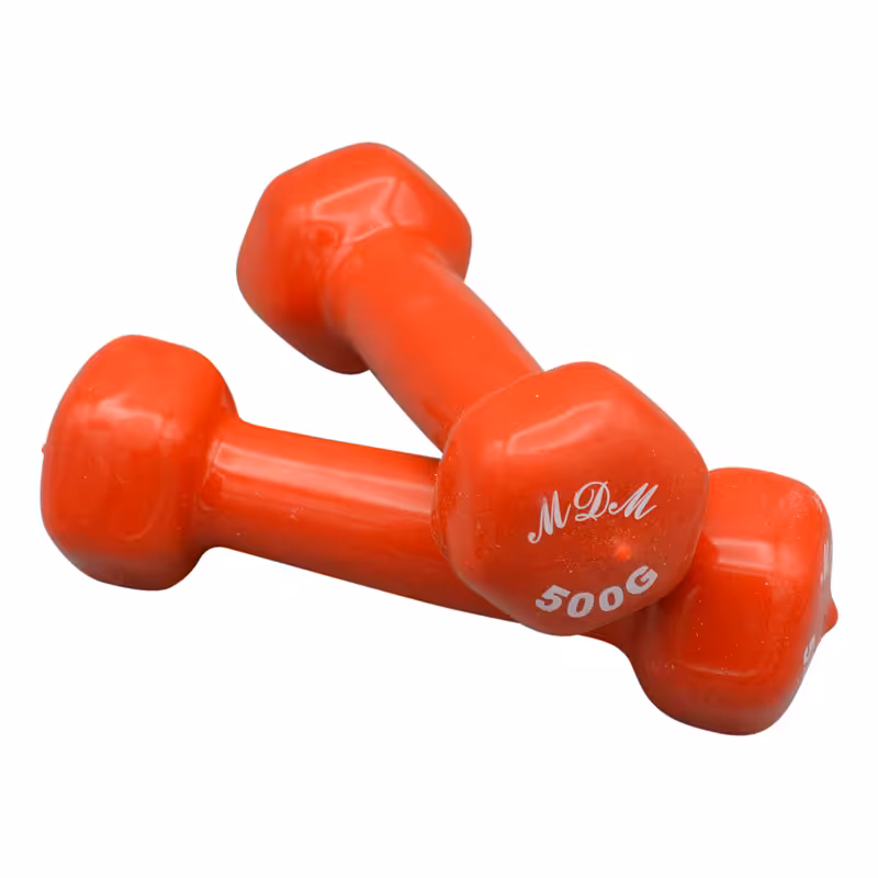 دمبل بدنسازی ام دی ام روکش دار وزن 0.5 کیلو گرم بسته دو عددی