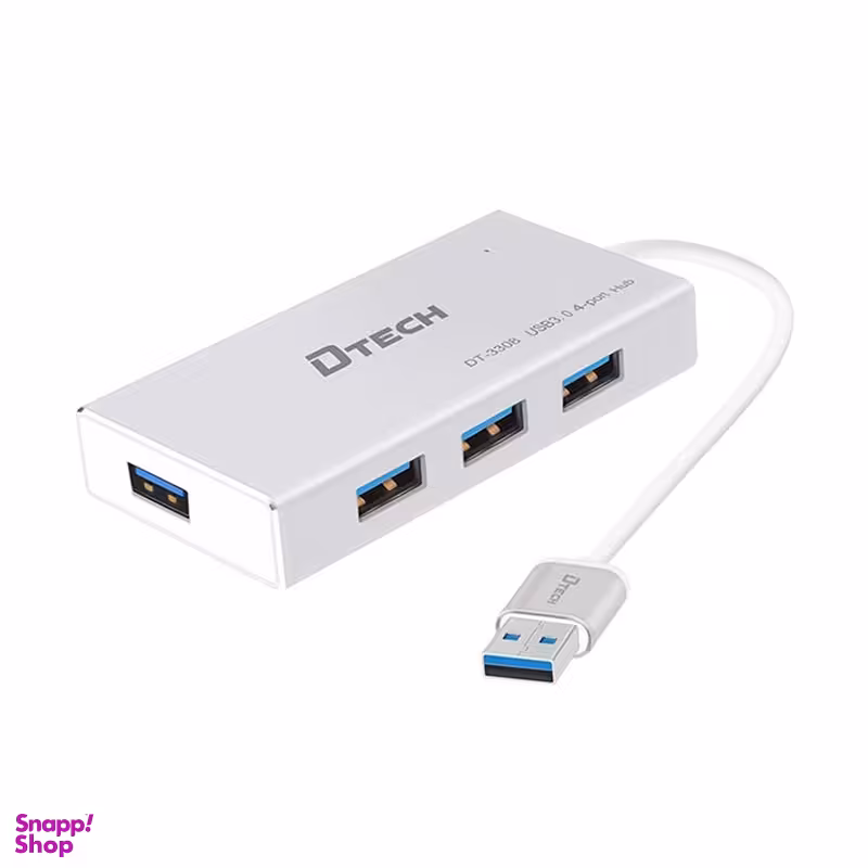 هاب 4 پورت USB 3 دیتک مدل DT-3308 طول 25 سانتی متر