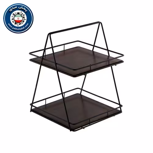 استند پذیرایی دو طبقه مربع کف چوبی