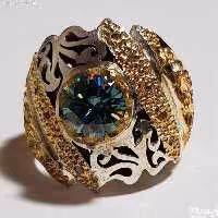 انگشترفاخرونفیس جواهری موزانایت روس طلعلو عالی رکاب مینیاتوری 