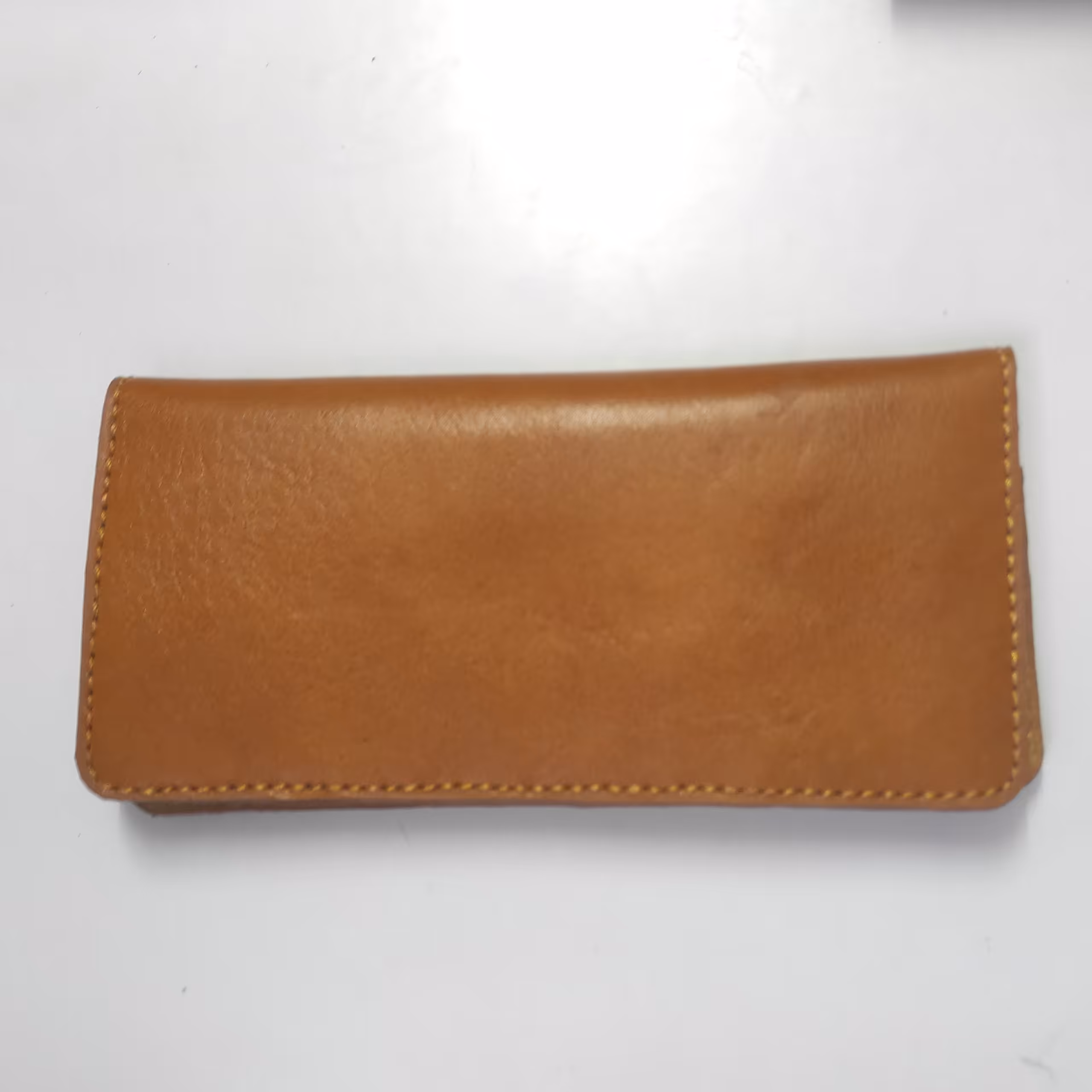 کیف پولی کتی چرم طبیعی گاوی درجه یک رنگ عسلی