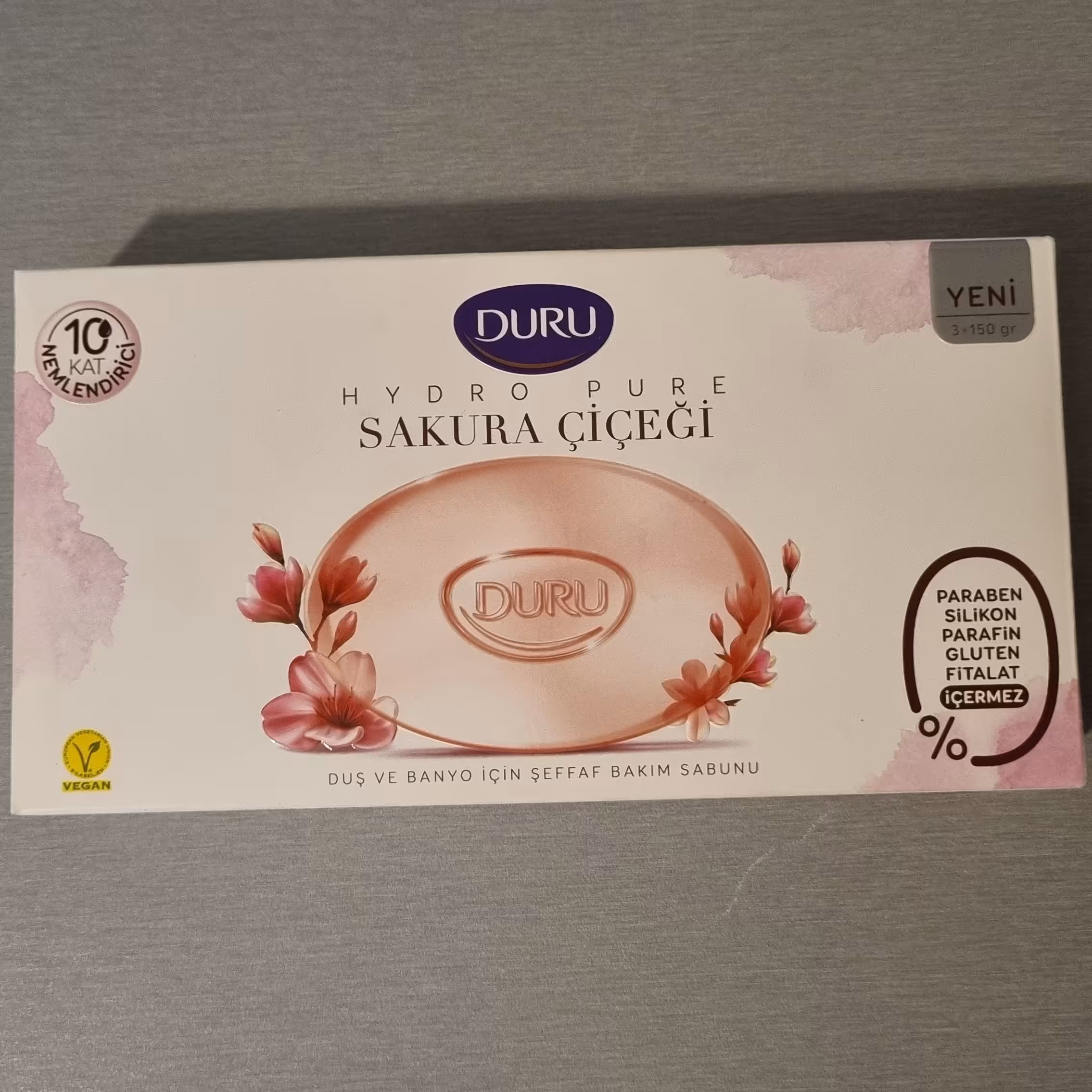 صابون 3 عددی دورو  اصل ترکیه طرح جدید  حاوی عصاره شکوفه های گیلاس