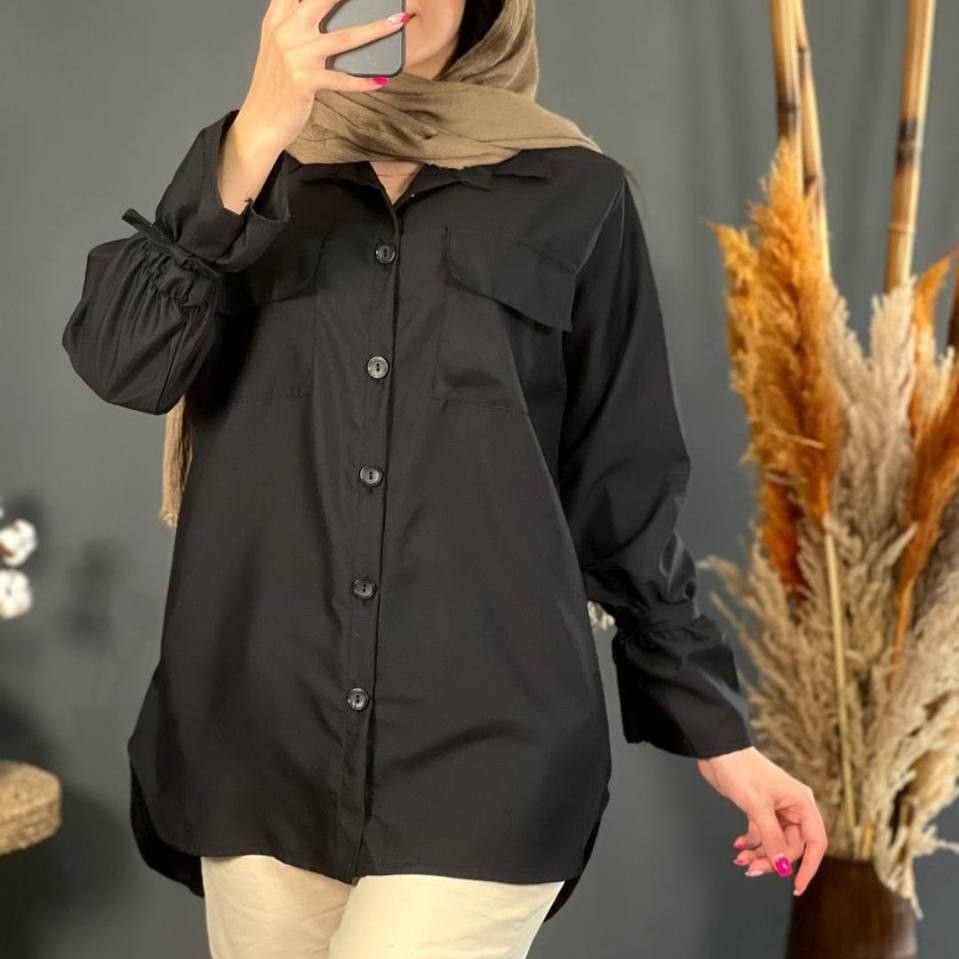 مانتو مشکی محرمی دو جیب