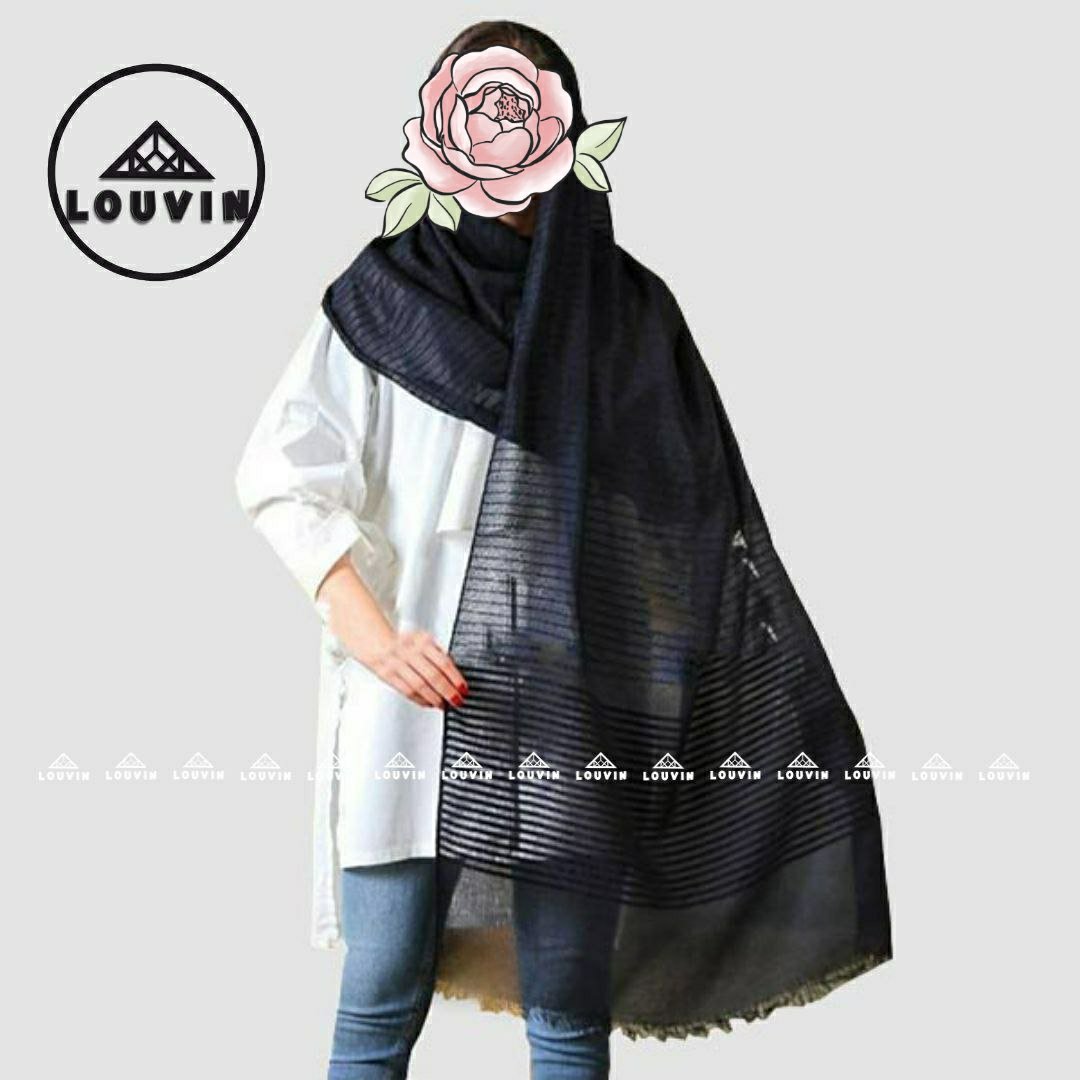 شال مشکی نخی مخمل دار
