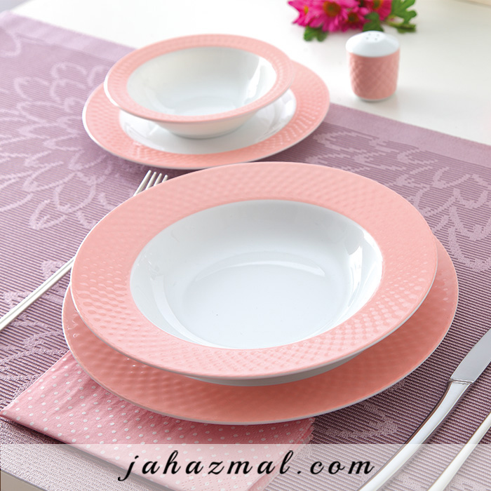 سرویس چینی زرین طرح ماربل 28 پارچه