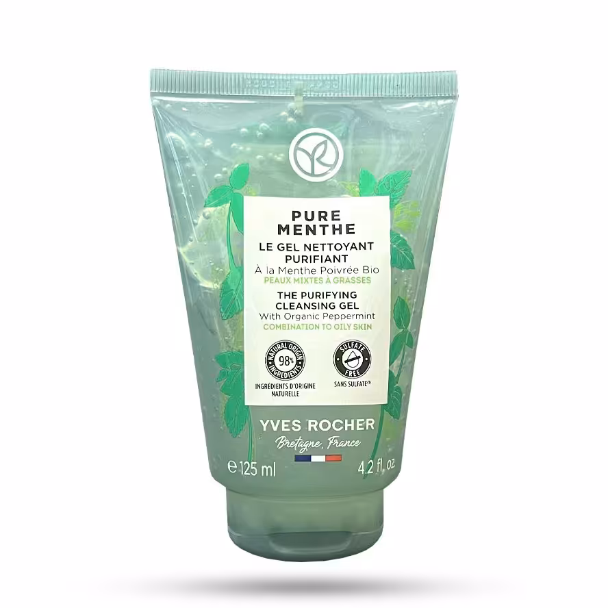 ژل شستشوی پوست چرب ایوروشه مدل PURE MENTHE حجم 125 میل