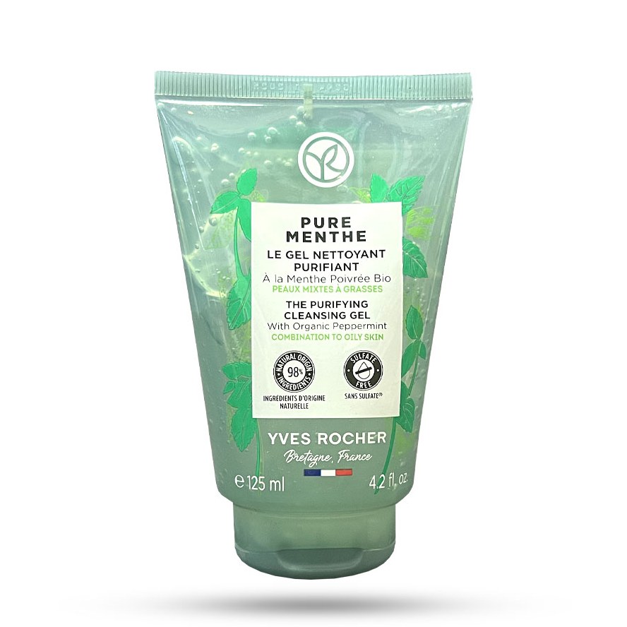 ژل شستشوی پوست چرب ایوروشه مدل PURE MENTHE حجم 125 میل