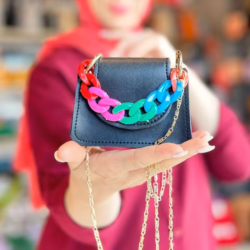 مینی بگ دخترانه جلو زنجیر  ارسال رایگان 