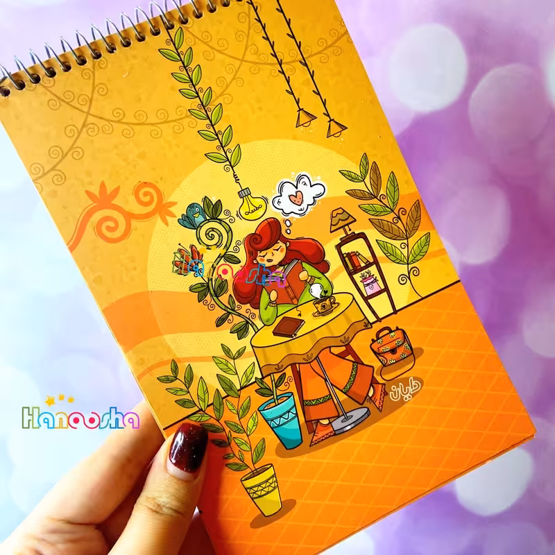 دفترچه یادداشت 60 برگ دایان سری آنجل کد 04 | با برگه های طرح دار