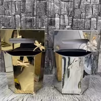 سطل و جا دستمال کاغذی استیل 6 گوش