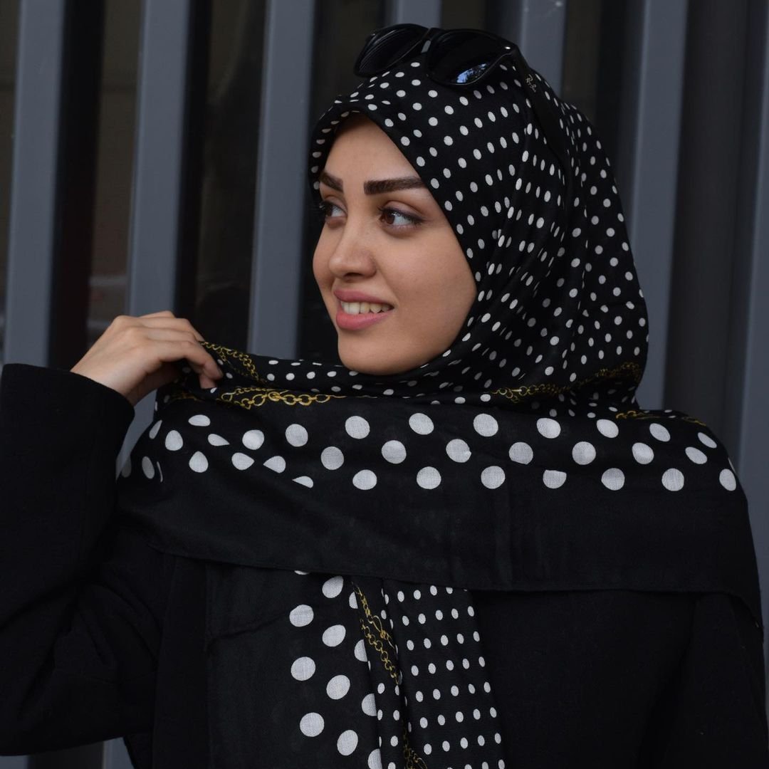 روسری توپ توپی قواره 140 جنس نخی دور دست دوز
