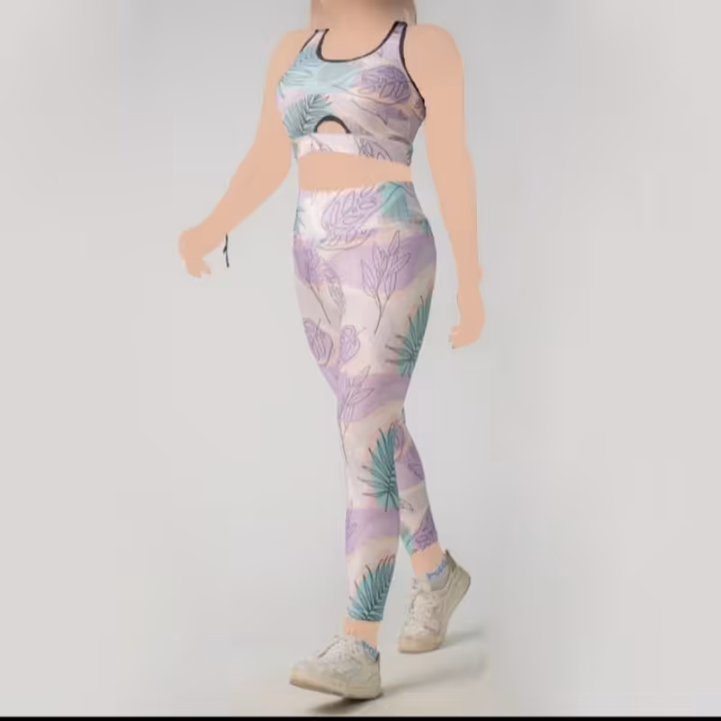 ست باشگاهی زنانه نیم تنه و شلوار مرجان