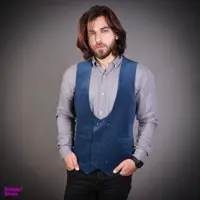 جلیقه مردانه مدل مخمل جودون رنگ سرمه ای