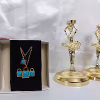 نیم ست قفل فیروزه ای 